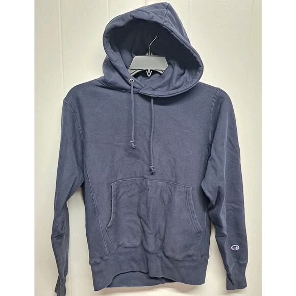 Champion Reverse Weave Pullover Hoodie Small Navy Blue GF68 NYC Made in Honduras - Picture 1 of 6